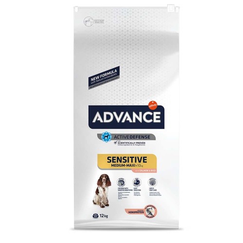 ADVANCE Sensitive Medium Maxi με σολομό και ρύζι 12kg