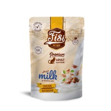 FISI ADULT CAT ΜΕ ΚΟΤΟΠΟΥΛΟ & ΚΑΤΣΙΚΙΣΙΟ ΓΑΛΑ POUCH 85gr