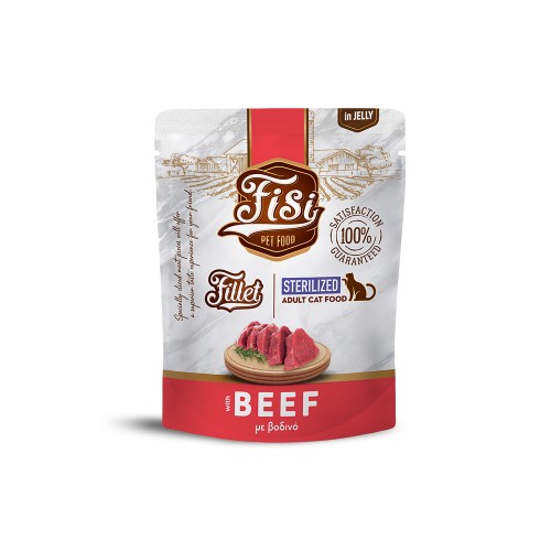 FISI Fillet Cat Sterilized Βοδινό σε Ζελέ 300gr