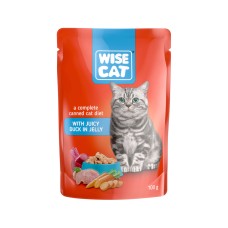 Wise Cat Υγρή Τροφή Πάπια σε Ζελέ 100g