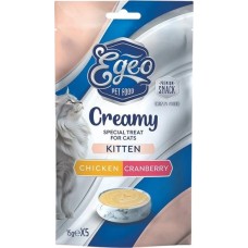 Egeo Creamy Kitten Κοτόπουλο με Craberry 5x15gr