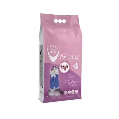 Άμμος Van Cat Baby Powder Clumping με πούδρα 5kg
