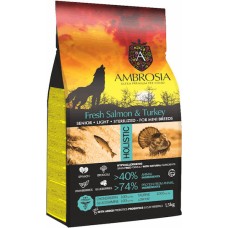 Ambrosia Fresh Salmon & Turkey Senior Light Sterilized Mini Breeds 1,5kg