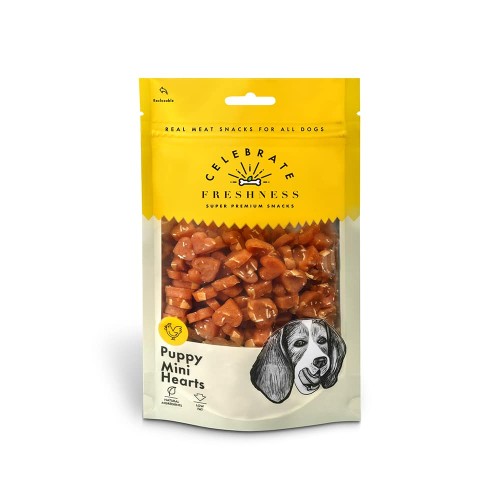 CELEBRATE PUPPY MINI HEARTS 100g