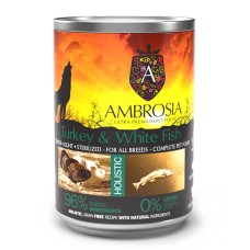 Ambrosia Υγρή Τροφή για Ηλικιωμένους Σκύλους σε Κονσέρβα με Γαλοπούλα και Ψάρι Δ
