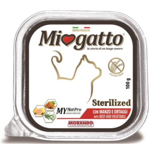 Morando Miogatto δισκάκι Adult Sterilized beef γιά στειρωμένες γάτες 100gr