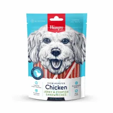 Wanpy Oven Roasted Chicken Jerky and Codfish Sandwiches Λιχουδιές Σκύλου 100gr