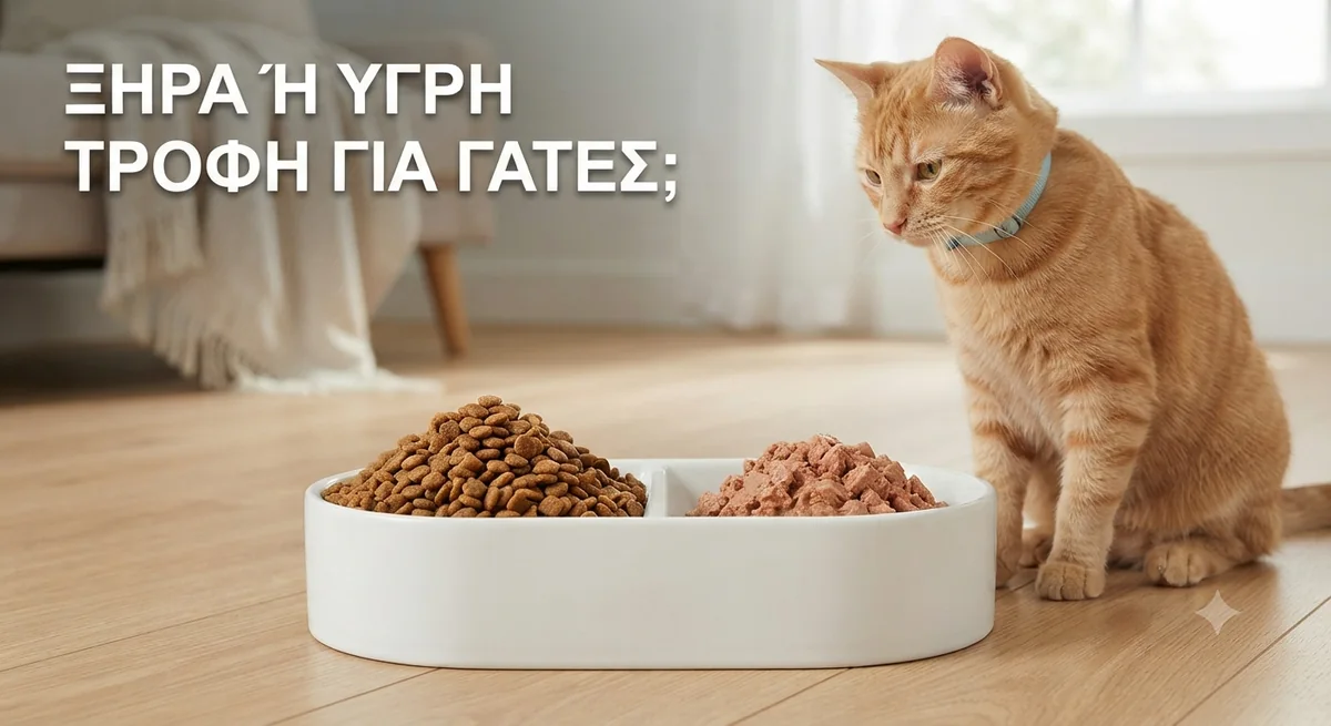 Συνδυασμός ξηράς και υγρής τροφής