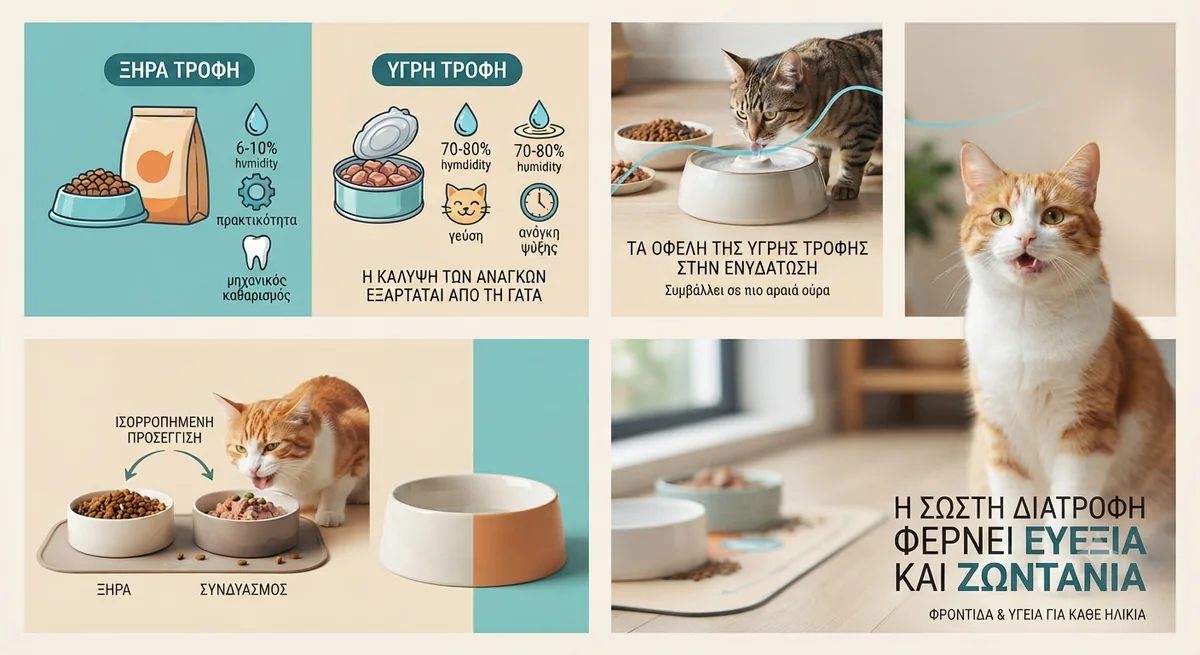 Φροντίδα διατροφής γάτας