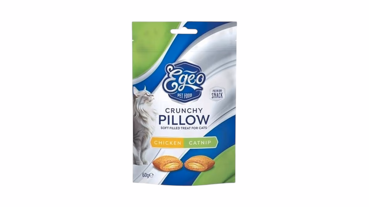 Egeo Cat Crunchy Pillows Baked Chicken & Catnip 60gr